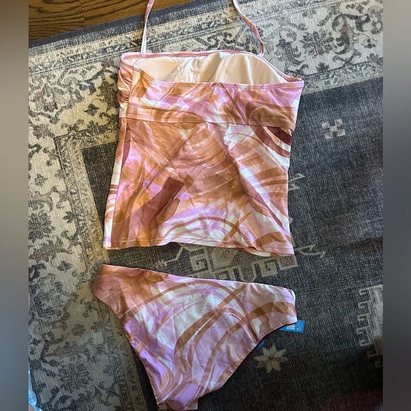 CUPSHE| Pink and Brown Swirl Tankini Set | Bathing Suit | Medium | NWT - Picture 4 of 6